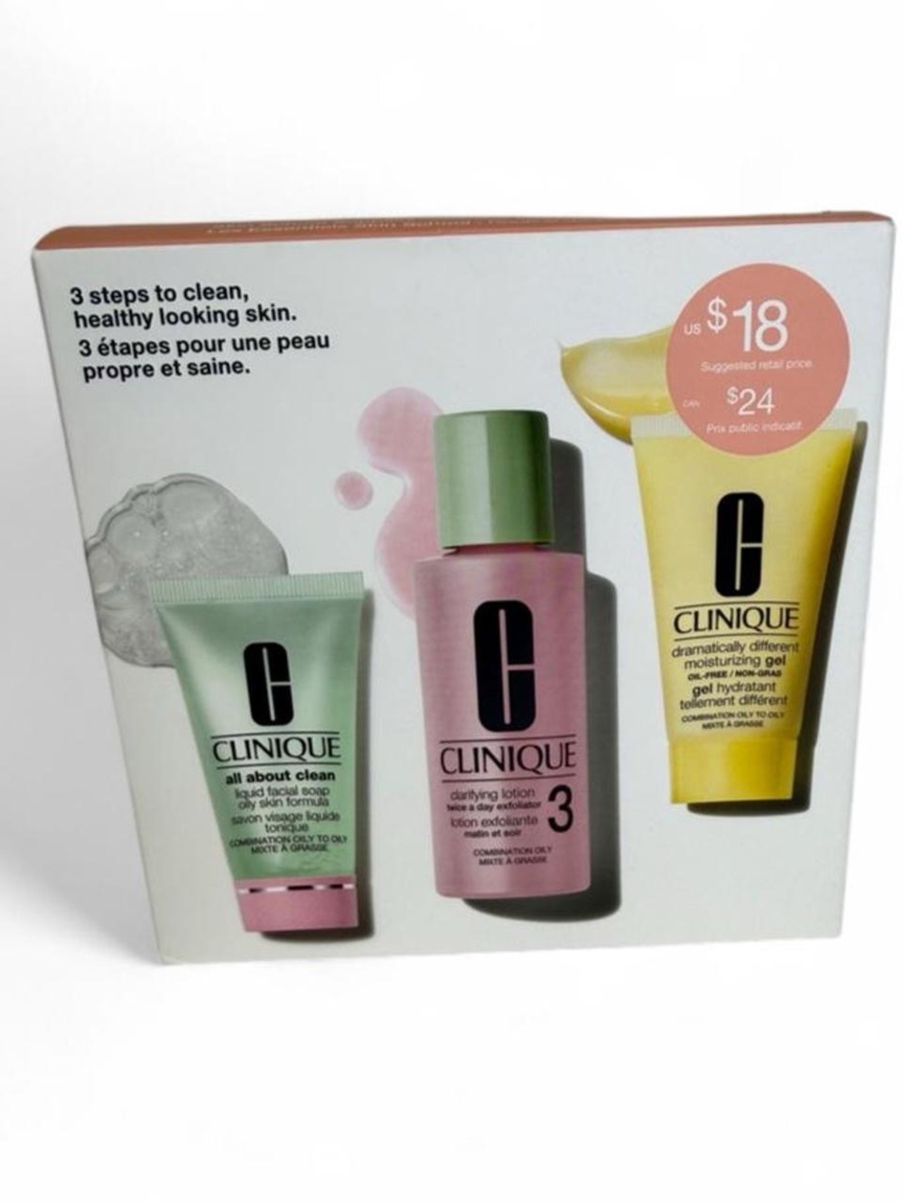 Clinique 3 step skincare set- NIB